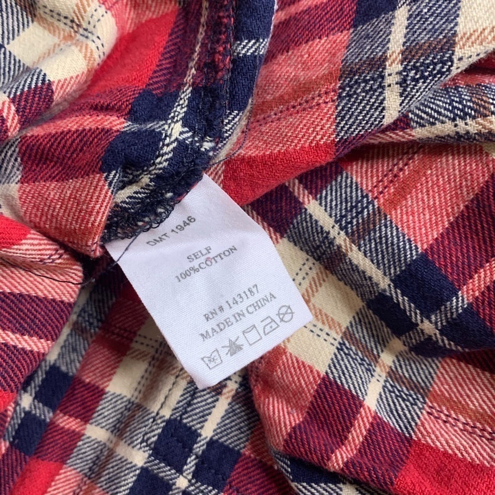 Dance Marvel cherry red Patchwork Plaid Fray butt… - image 9